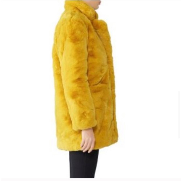 New Apparis Eloise Faux-Fur Coat, Yellow - Picture 3 of 9